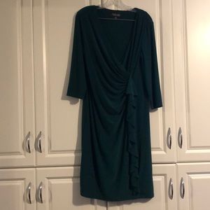 Dark green wrap dress size 14